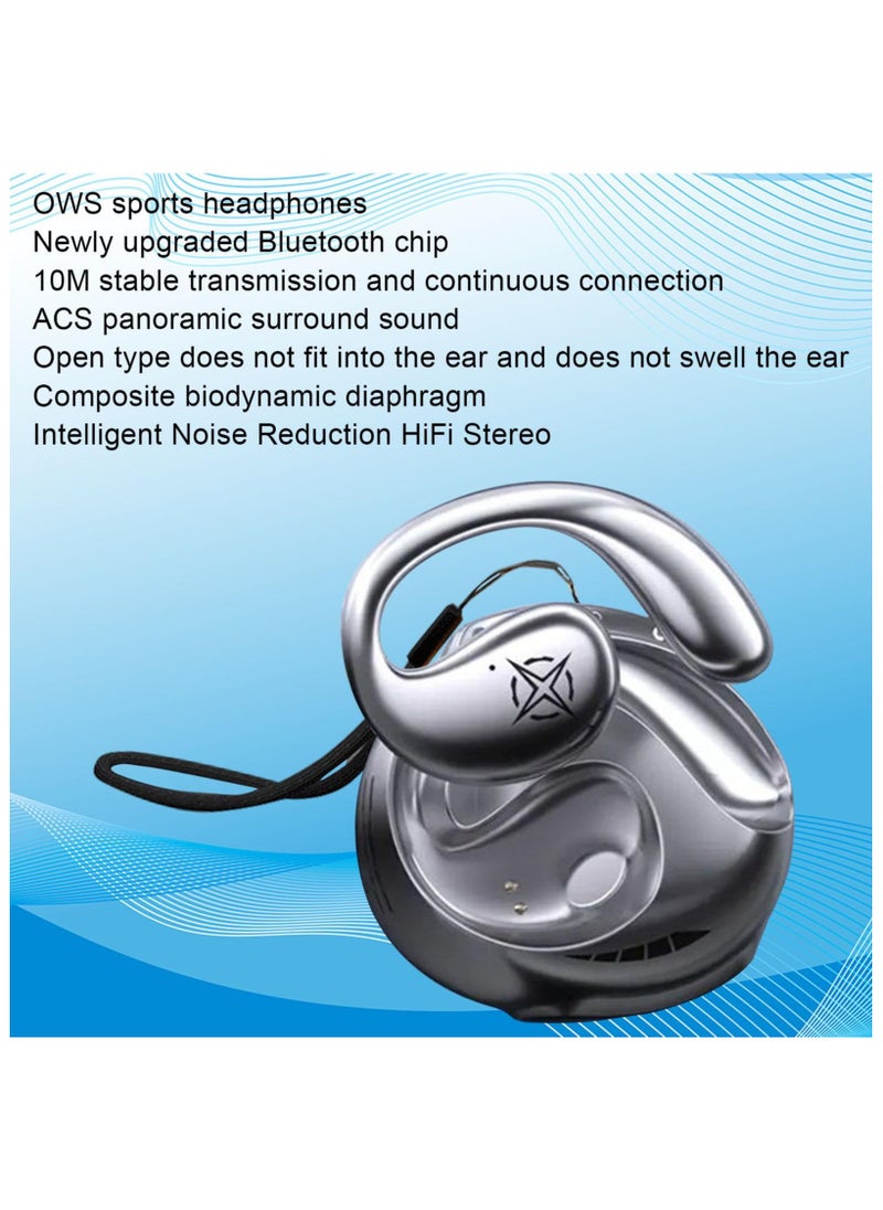 Open Ear Bluetooth Headphones, Wireless Sports Earphs, Low Latency Earbuds, Bt 5.4 Running Earbuds Game Music Ear Buds, Ear Clip Headphs, Dual Channel Transmission, Long Time Playback,for Phone Laptop