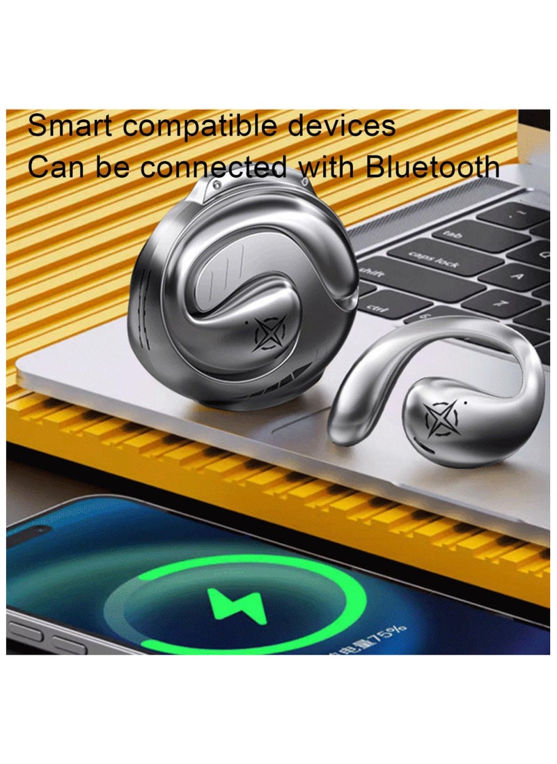 Open Ear Bluetooth Headphones, Wireless Sports Earphs, Low Latency Earbuds, Bt 5.4 Running Earbuds Game Music Ear Buds, Ear Clip Headphs, Dual Channel Transmission, Long Time Playback,for Phone Laptop