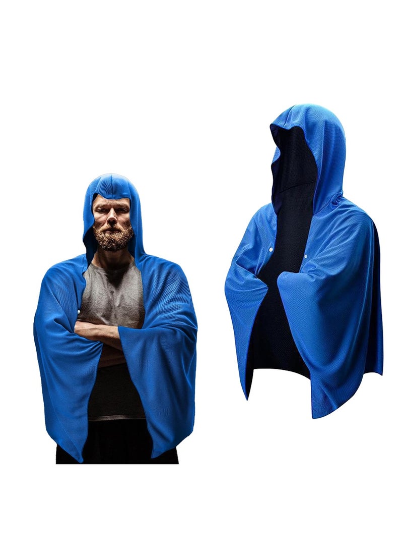 Surf Poncho Changing Robe, Absorbent Beach Poncho With Hood, Quick Dry Wetsuit Poncho Towel, Portable Soft Hooded Beach Poncho For Surfing, Beach, Swim, Outdoor Sport, 55.12 Inches(Blue)(1 Pack)
