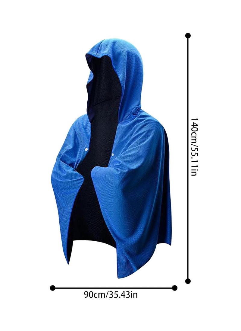 Surf Poncho Changing Robe, Absorbent Beach Poncho With Hood, Quick Dry Wetsuit Poncho Towel, Portable Soft Hooded Beach Poncho For Surfing, Beach, Swim, Outdoor Sport, 55.12 Inches(Blue)(1 Pack)