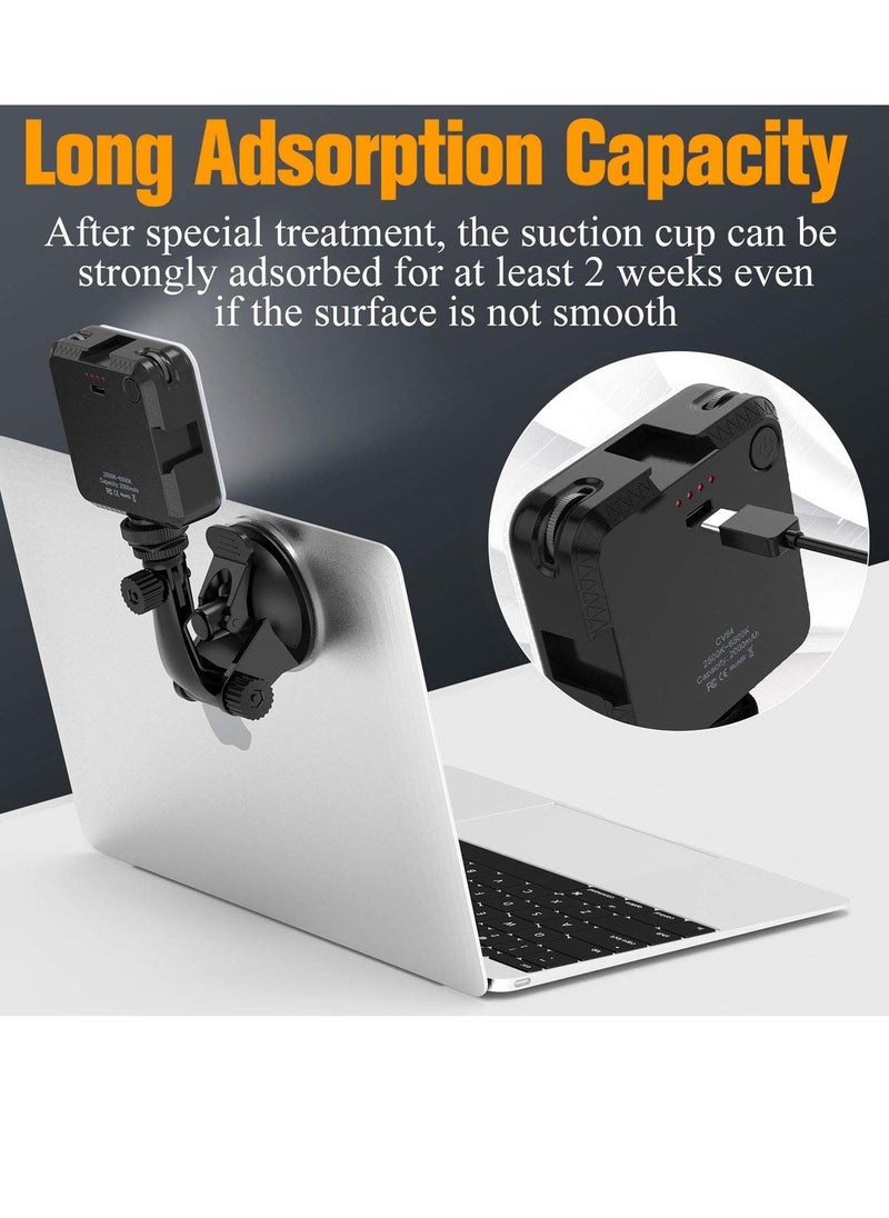 Videoconferencing Lighting Kit Filming Fill Light Adjustable Color Temperature Camera Light Mini Suction Cup Fill Light Suitable for Live Streaming, Makeup, Video Calls, Etc.