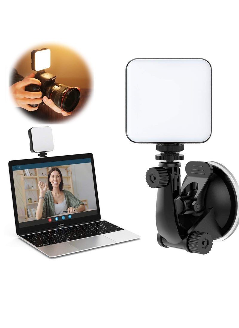 Videoconferencing Lighting Kit Filming Fill Light Adjustable Color Temperature Camera Light Mini Suction Cup Fill Light Suitable for Live Streaming, Makeup, Video Calls, Etc.
