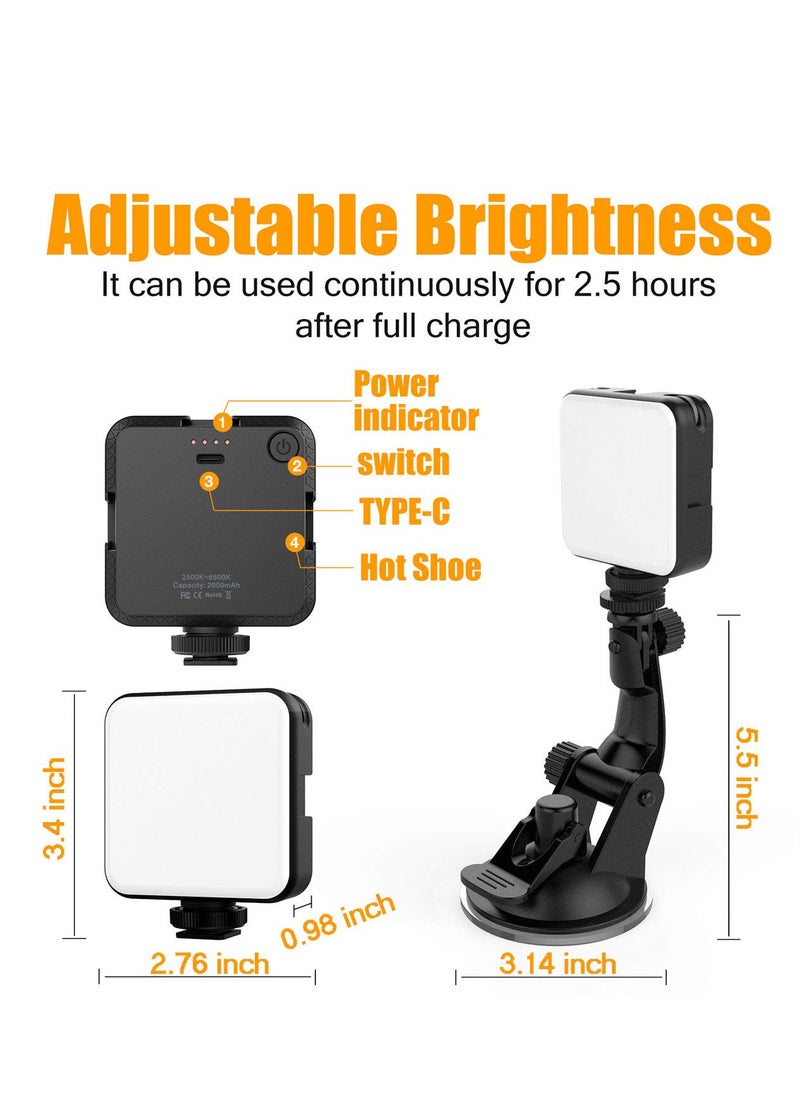Videoconferencing Lighting Kit Filming Fill Light Adjustable Color Temperature Camera Light Mini Suction Cup Fill Light Suitable for Live Streaming, Makeup, Video Calls, Etc.