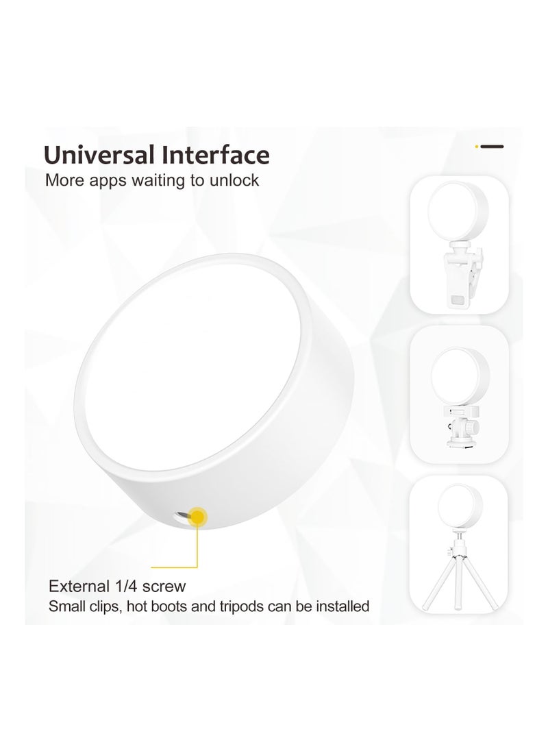 Clip On Selfie Light, 360° Rotation, Rechargeable, Adjustable Light Modes, for Phone, Laptop, Monitor Ideal for Video Conference Lighting, Fit for Makeup TikTok Camera Webcam Live Stream