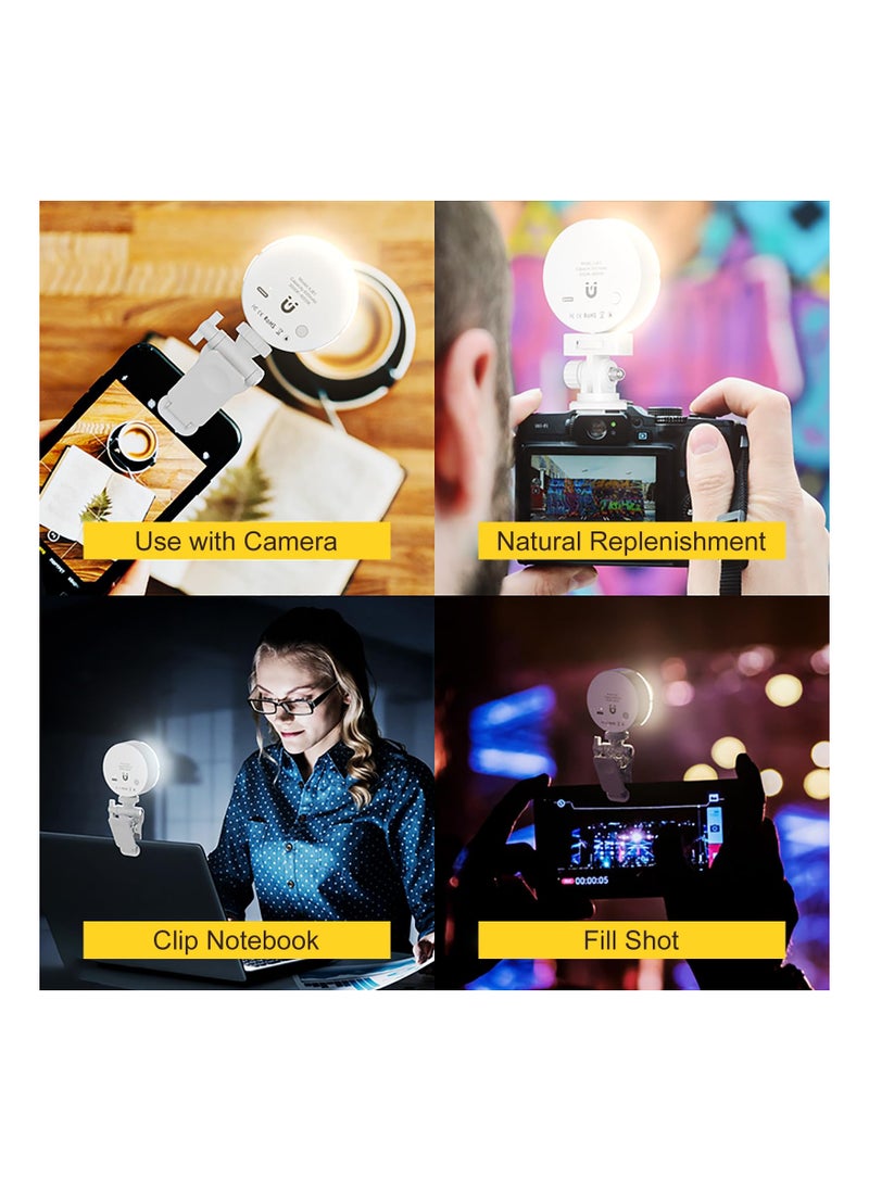 Clip On Selfie Light, 360° Rotation, Rechargeable, Adjustable Light Modes, for Phone, Laptop, Monitor Ideal for Video Conference Lighting, Fit for Makeup TikTok Camera Webcam Live Stream