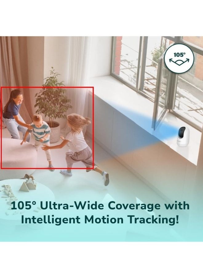 Smart WiFi Camera – Promage 360° PTZ Indoor Surveillance with IR Night Vision, Motion Detection, Cloud & SD Storage