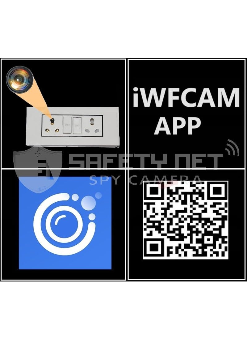 Safety NET Camera WiFi Modular Switch Socket Indoor Camera HD Audio Video Recording Watch Live 24 Hours Support Up to 32GB Sd Card iWFCAM App