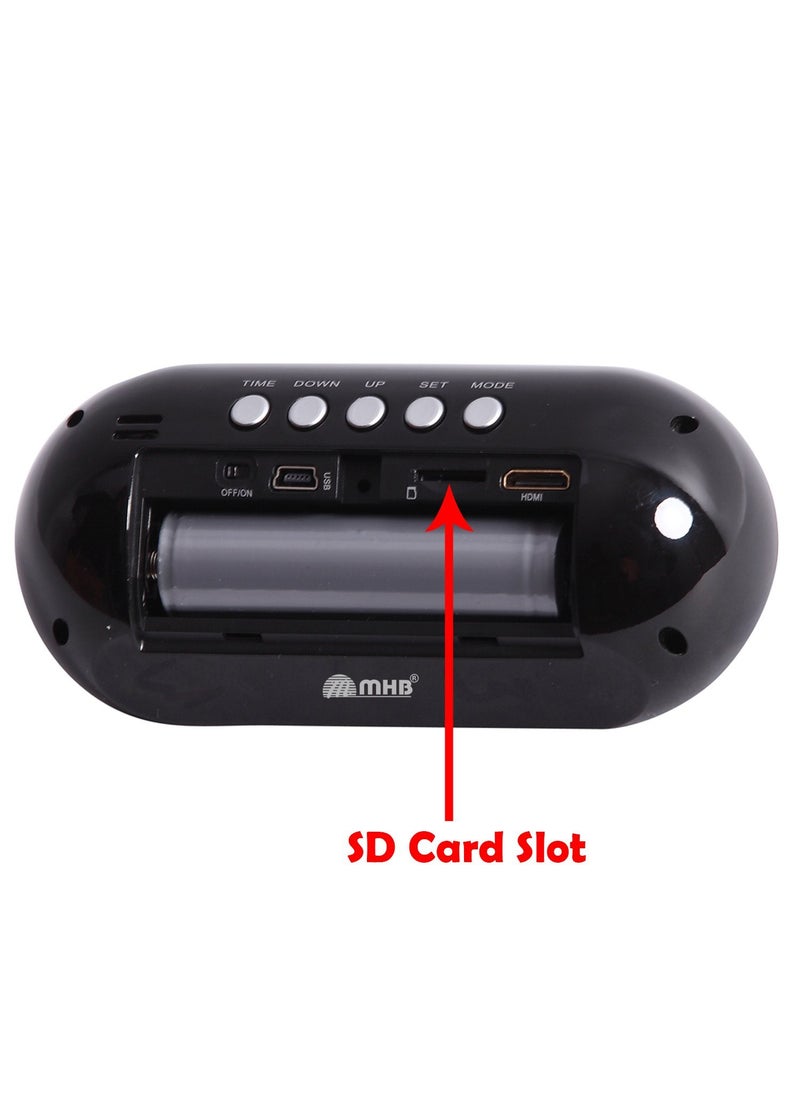 m mhb HD Quality AudioVideo Recording Digital Table Clock Spy Camera While Recording no Light Flashes Remote Operating 32gb Memory supportable for for Indoor Outdoor use