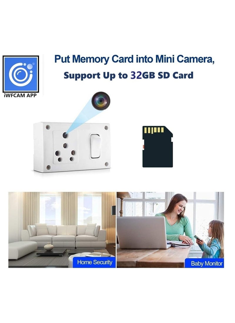 Safety NET WiFi 1080p Full HD Switch Socket Camera with AudioVideo Recording 247 Live Monitoring iWFCAM APP White