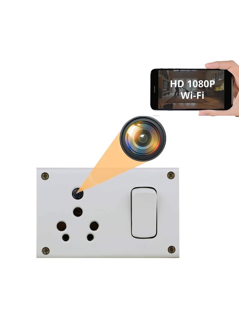 Safety NET WiFi 1080p Full HD Switch Socket Camera with AudioVideo Recording 247 Live Monitoring iWFCAM APP White