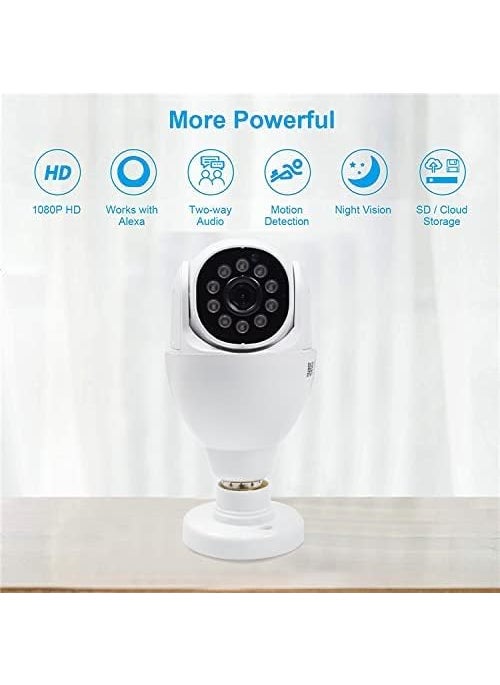 SNARIYOVSN CCTV Bulb Camera WiFi Full HD 1080P Wireless WiFi IP Camera Home Surveillance CCTV Cameras with Motion Detection AlarmNight VisionRemote Viewing Pan Tilt Security Camera Camera38