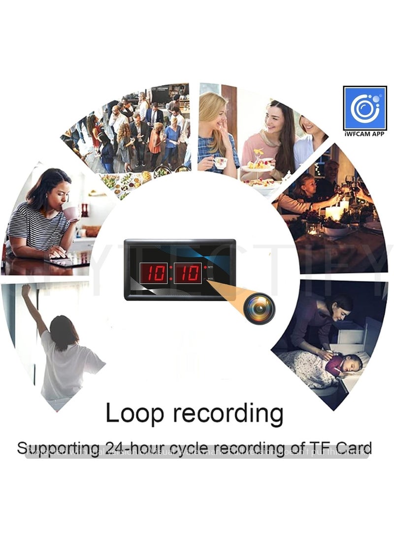 SPYTECTIFY WiFi 1080P Camera Wall Clock Discreet Audio Video Surveillance 247 Live Monitoring for Home Security Monitoring