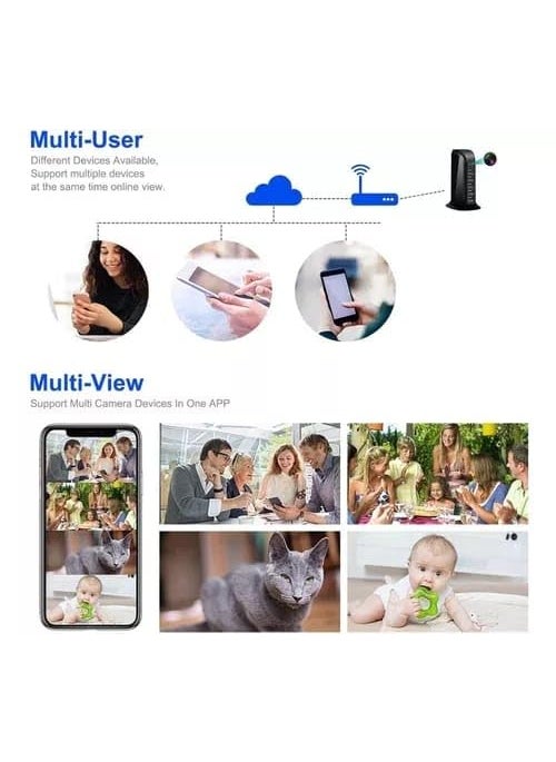 SAFETY NET SPY CAMERA WiFi USB Charger Camera Indoor Security Camera 1080P HD Video Recording APP Remote View Motion Detection Alarm Push 5Port USB Charging Station Secret Nanny Camera