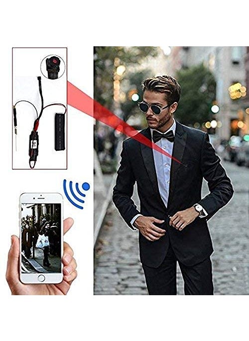 TECHNOVIEW Indoor Spy Button Camera NightVision 1080p Ultra HD Audio Video Recording Wireless Hidden 4K Spy WiFi Network Camera Wide Angle Surveillance P2P IP Cam for Home Black