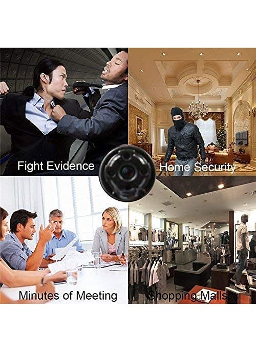 TECHNOVIEW Indoor Spy Button Camera NightVision 1080p Ultra HD Audio Video Recording Wireless Hidden 4K Spy WiFi Network Camera Wide Angle Surveillance P2P IP Cam for Home Black