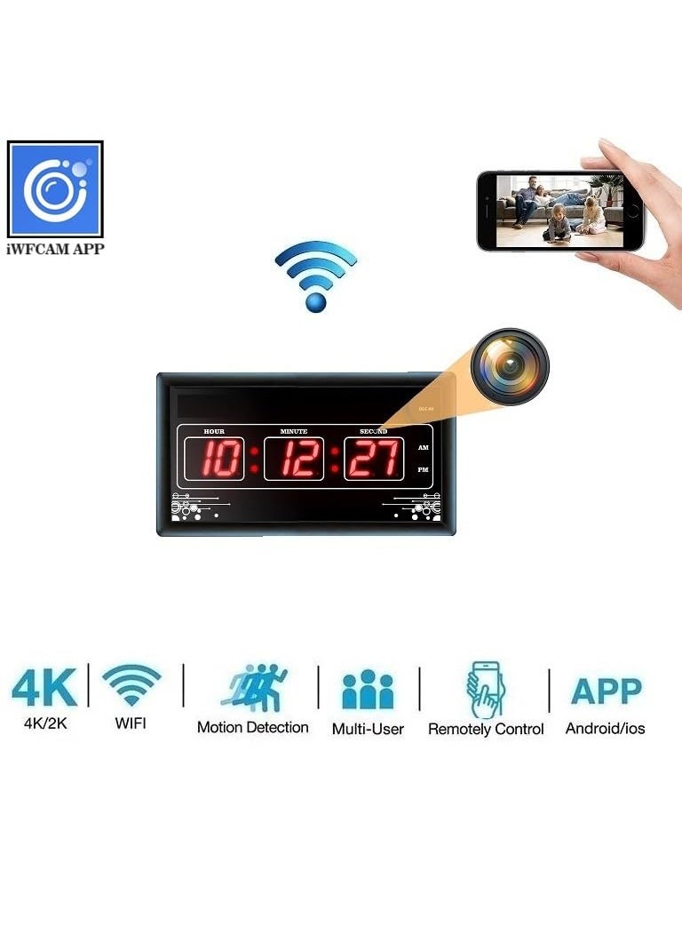 SKY HUB WiFi Hidden 1080P Wall Clock Camera Indoor Security Camera Support iOSAndroid with Audio Video Recording 24 Hours Live Streaming