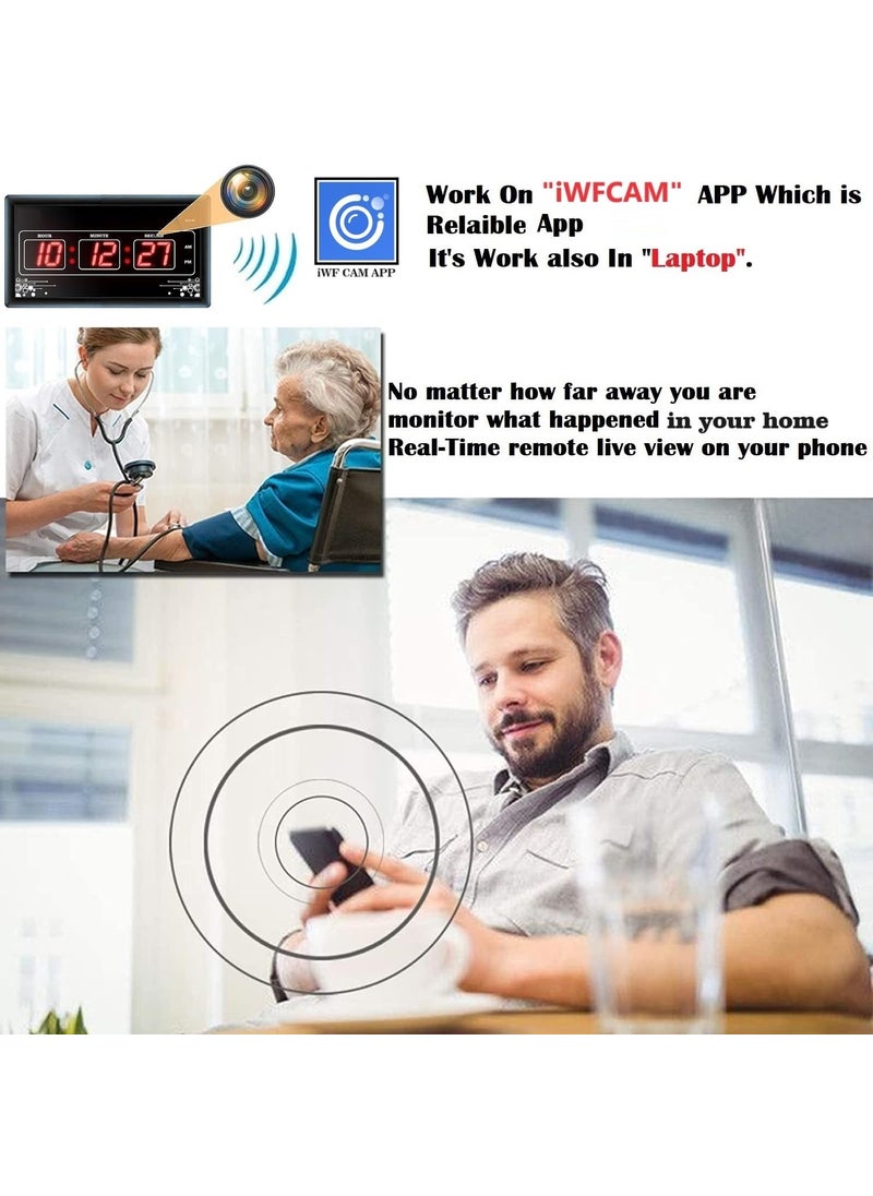 SKY HUB WiFi Hidden 1080P Wall Clock Camera Indoor Security Camera Support iOSAndroid with Audio Video Recording 24 Hours Live Streaming