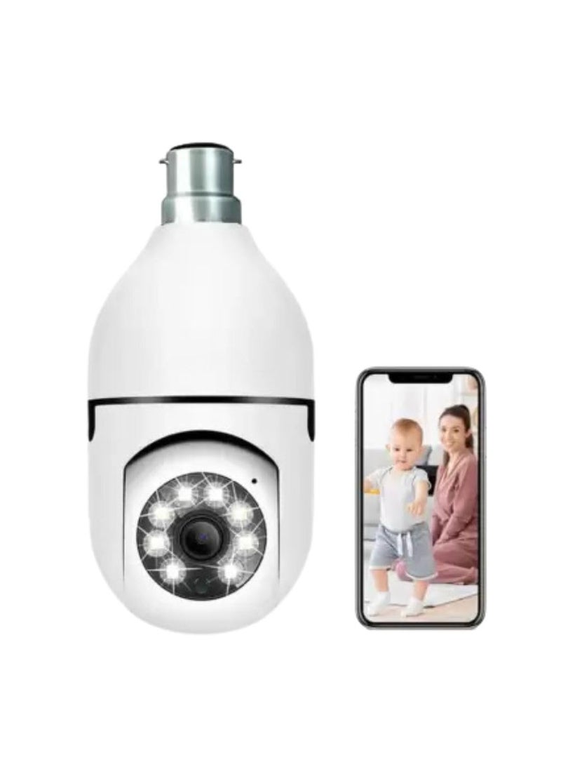 OneXsale 2mp 2in1 WiFi Led Light Bulb Shape Indoor Security HD 2MP CCTV WiFi Bulb Camera Motion Sensor LED Light PanTilt PTZ Night Vision CCTV Camera