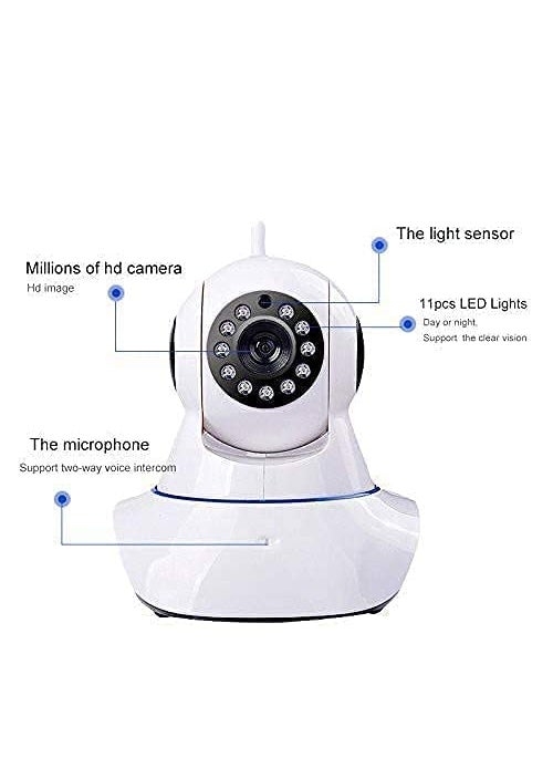 SNARIYOVSN Full HD WiFi CCTV Video Monitor Wireless Home Office Indoor IP Security Camera 1080P with Wall Stand Night Vision Two Way Audio Communication Double Antenna