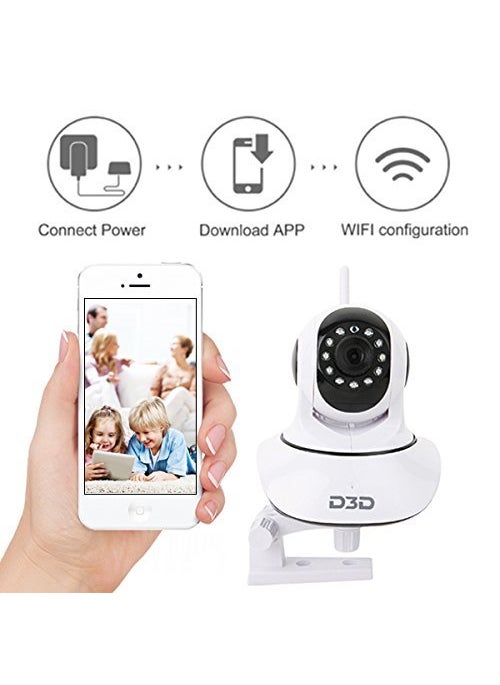 visionrabbit Home SecurityCar SecurityOffice SecurityBusiness Security KhuFiya Genuine Wireless HD IP WiFi CCTV Indoor Security Camera Support Upto 128 GB SD Card White Color ModelD8810