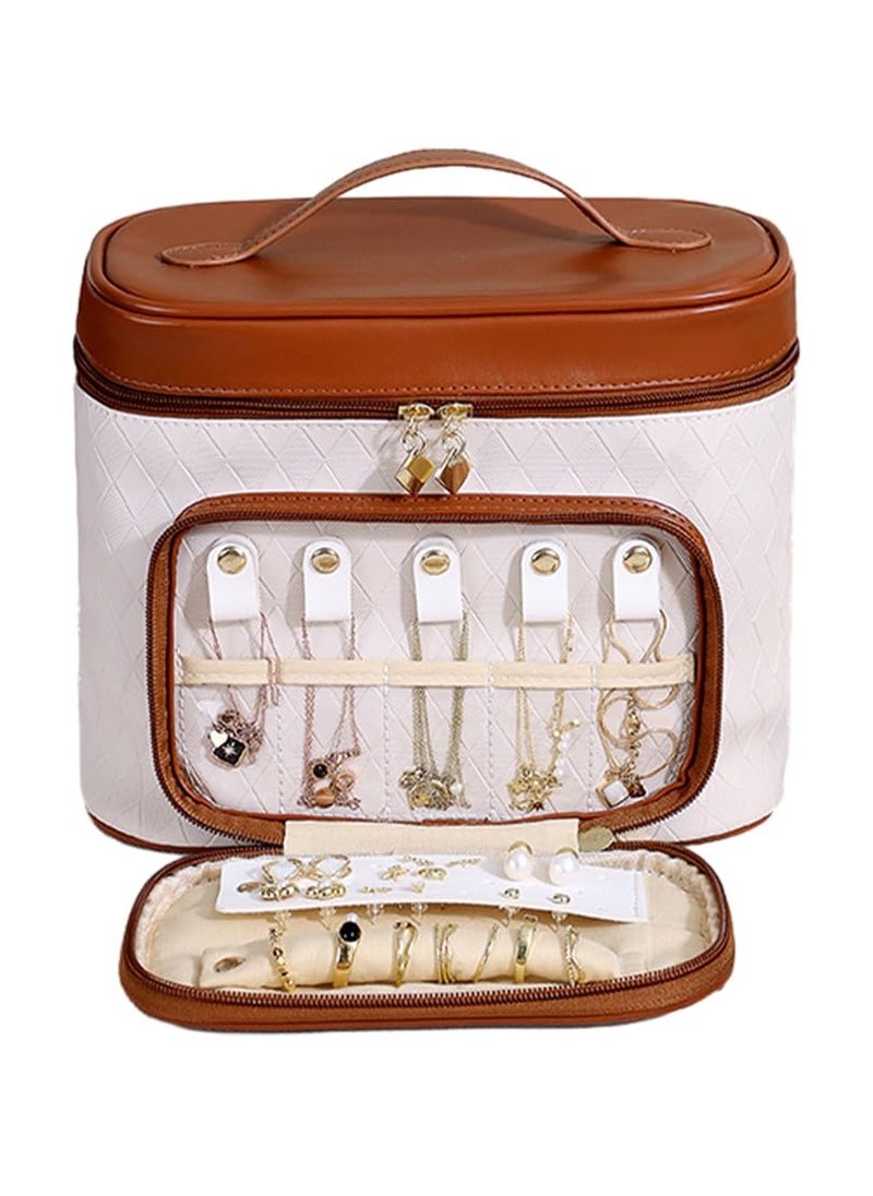 Makeup Bag, Jewelry Bag, 2 In 1 Travel Makeup Organizer, Medium Makeup Organizer Case,Make up Brushes Toiletry Digital Accessories Bag, for Girls Traveling