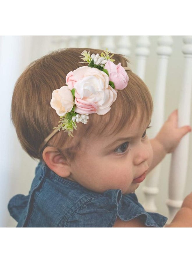 Baby Girl Floral Headbands Set - 3pcs Flower Crown Newborn Toddler Hair Accessories by mligril（1-6 years old）