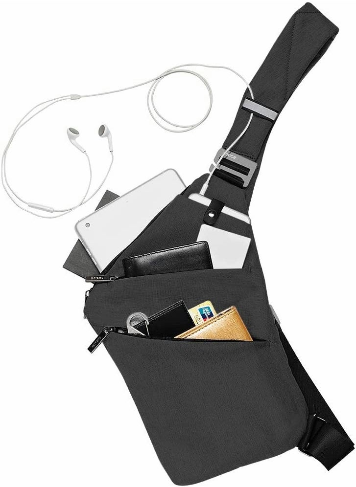 Sling Bag Chest Backpack Casual Daypack Black Shoulder Crossbody Lightweight Anti Theft Outdoor Sport Travel Hiking Bag for Men Women