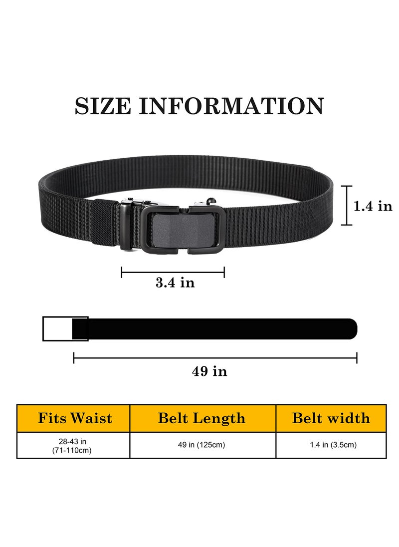 Men's Adjustable 4-Pack Nylon Multi-Use Belts Ideal for Casual Wear Travel and Sports