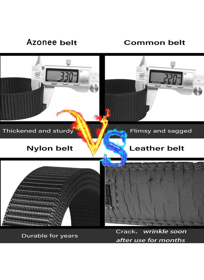 SYOSI Ratchet Belt for Men, Nylon Web Tactical Belt with Slide Adjustable Buckle for Men Jeans (Black)