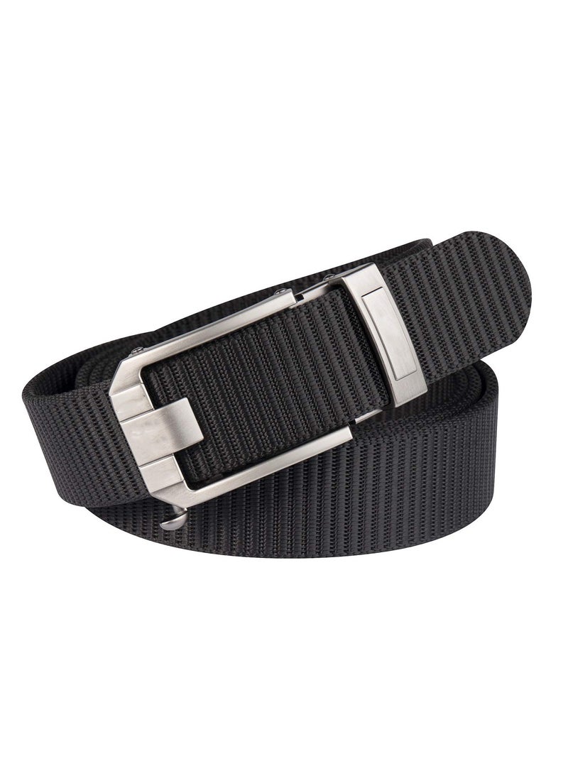 SYOSI Ratchet Belt for Men, Nylon Web Tactical Belt with Slide Adjustable Buckle for Men Jeans (Black)