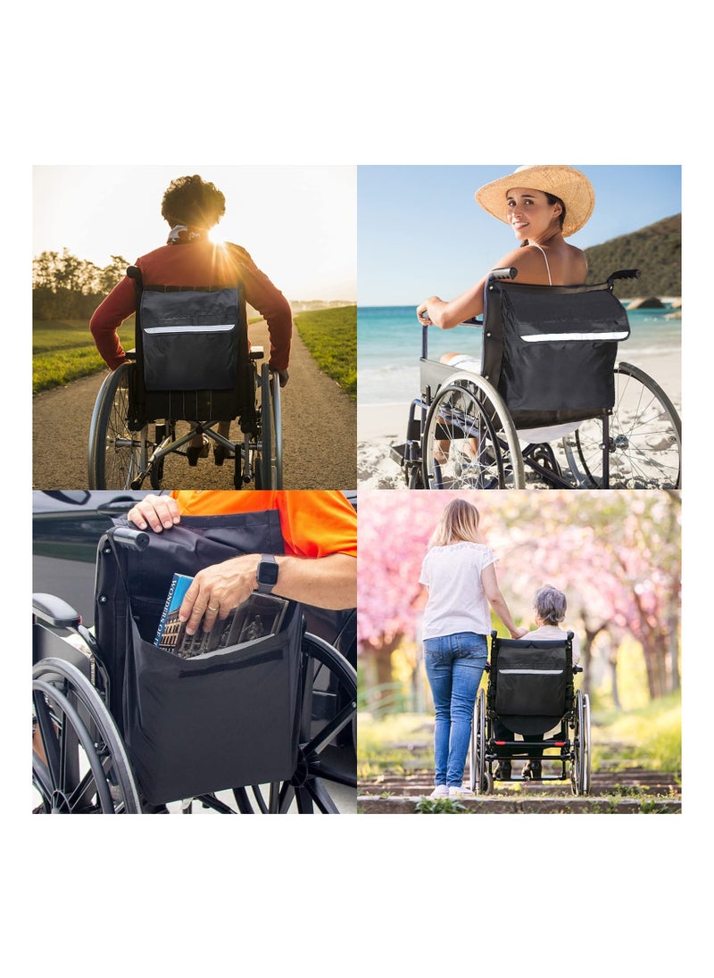Wheelchair Backpack Multifunction Wheelchair Bag Outdoor Wheelchair Backpack Storage Bag Mobility Scoote Large Capacity Accessory Carry Pouch for Most Wheelchair, Scooter, Walker, Rollator (Black)