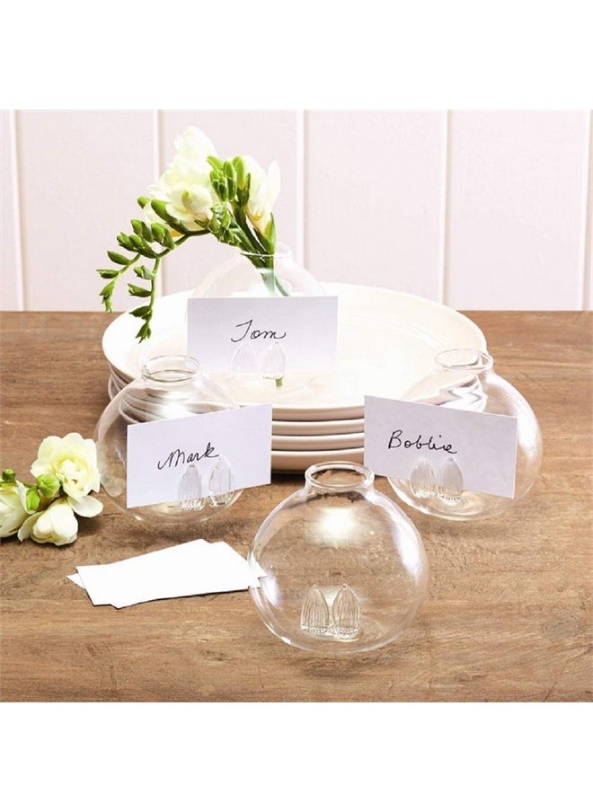 Two's Company Seated Bud Vase/place Card Holders-Set of 4, 3 inches Height x 3.5 inches Diameter, Clear