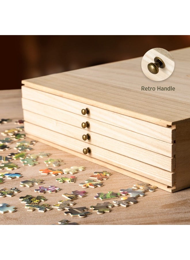 Becko US Wooden Jigsaw Puzzle Sorting Trays with Drawer Design Jigsaw Puzzle Sorters Puzzle Accessory for Jigsaw Puzzle Up to 1500 Pieces