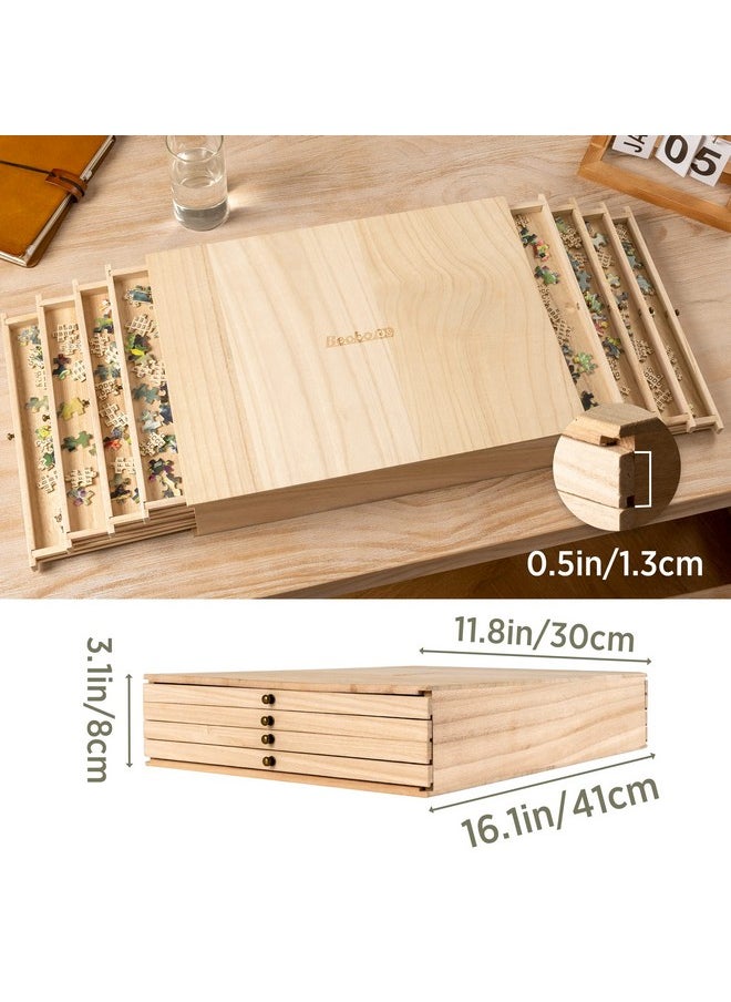 Becko US Wooden Jigsaw Puzzle Sorting Trays with Drawer Design Jigsaw Puzzle Sorters Puzzle Accessory for Jigsaw Puzzle Up to 1500 Pieces