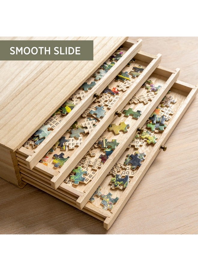 Becko US Wooden Jigsaw Puzzle Sorting Trays with Drawer Design Jigsaw Puzzle Sorters Puzzle Accessory for Jigsaw Puzzle Up to 1500 Pieces