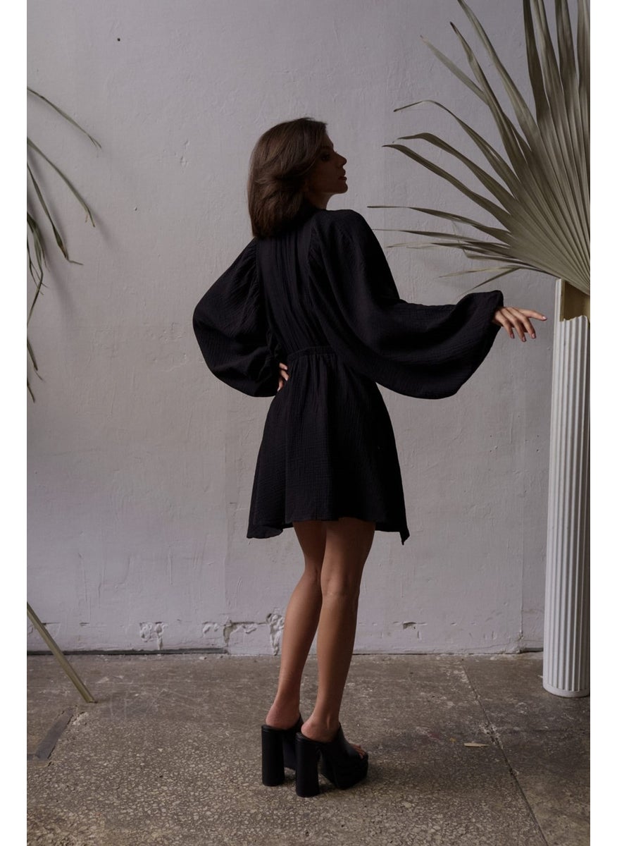 Grace Black Muslin Dress