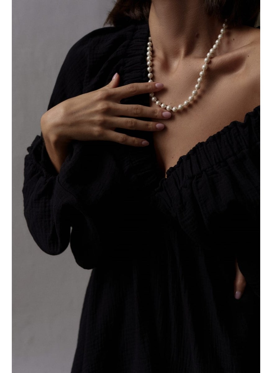 Grace Black Muslin Dress