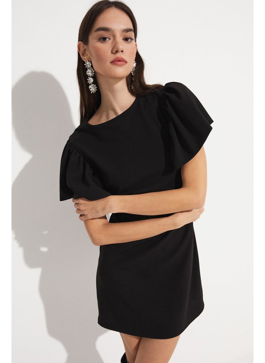 Women's Flounce Sleeve Mini Knitted Dress