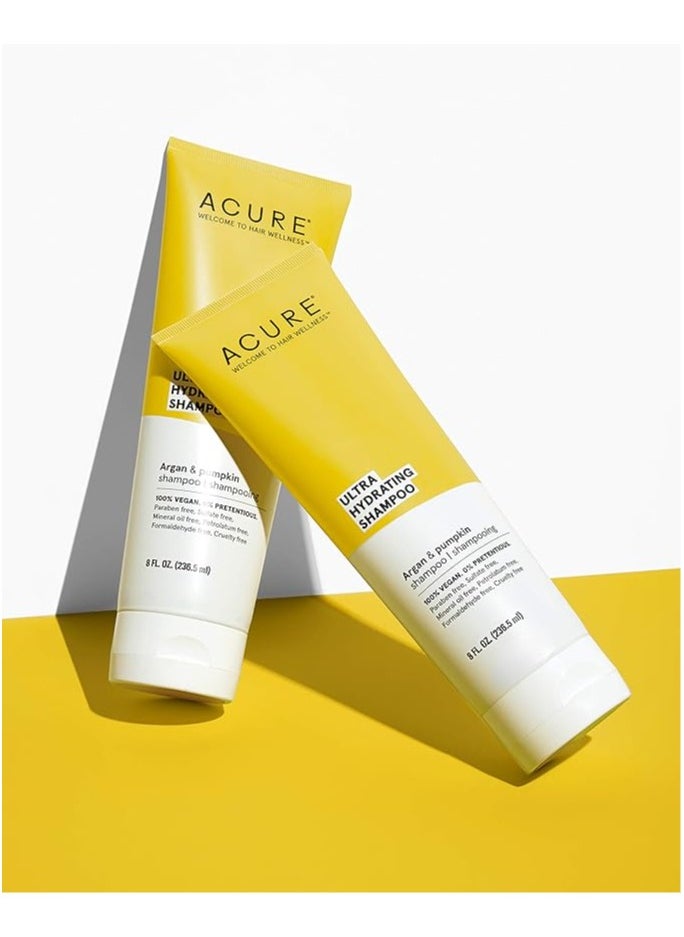 Acure Ultra Hydrating Shampoo & Conditioner Duo - With Argan Oil & Pumpkin - Ultra Moisturizing - 8 Fl Oz.(236 ml) Each
