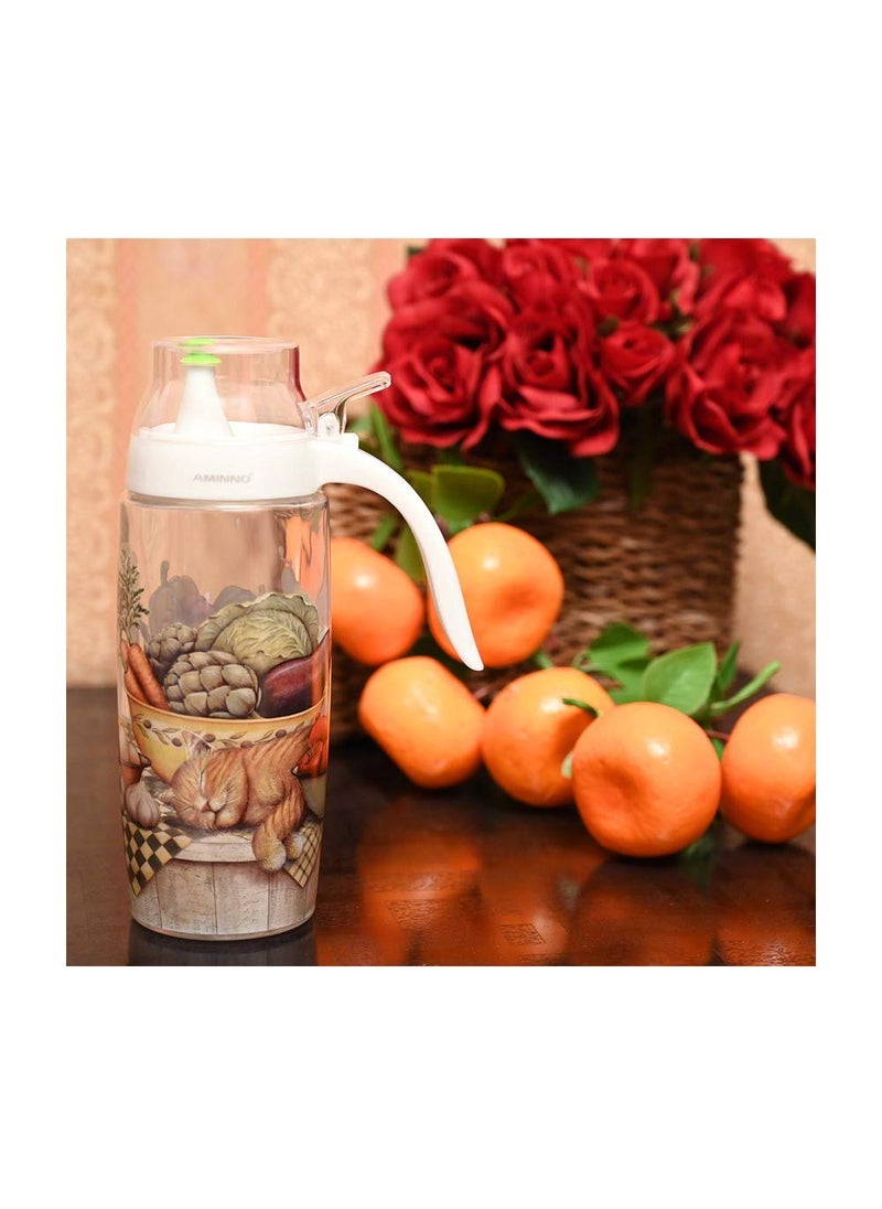 Round Printed OilVinegar Single Bottle Design 1