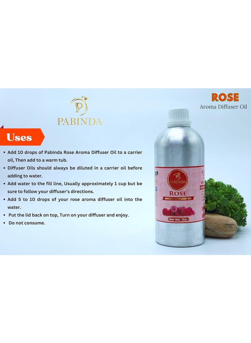 PABINDA Pure and Natural Rose Aroma Diffuser Oil 1000 ml