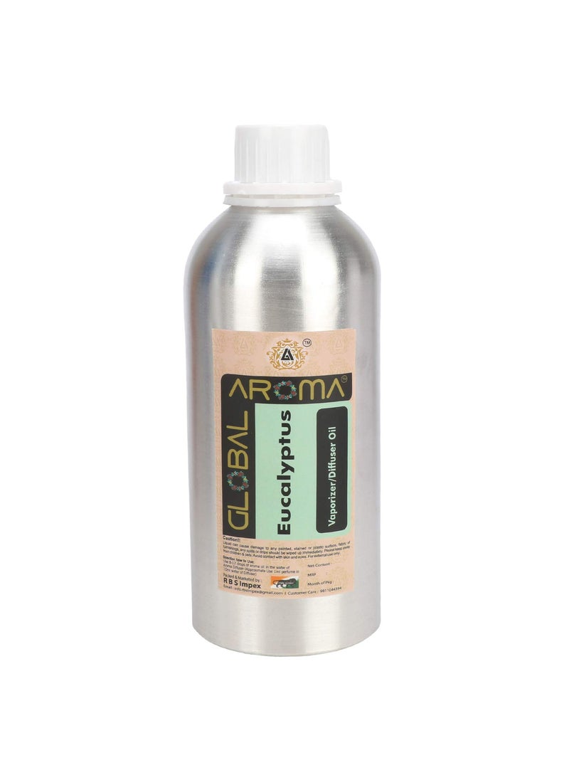 Global Aroma Eucalyptus Diffuser Oil For Relax Calm Mood Natural Homely Fragrance Anxiety Free Sleep Pure Aromatherapy 1000 ML