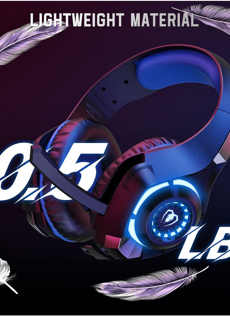 Gaming Headset for PS4 / PS5 / Xbox One / Switch / PC, Noise Cancelling Over Ear Headphones with Mic for Mac Laptop, Deep Bass Stereo Sound