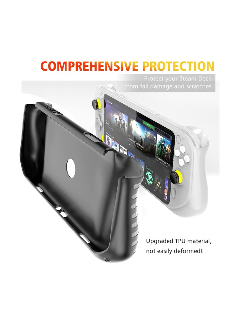 Silicone Cover Case Fit for Logitech G Cloud, Gaming Handheld and Screen Film Protector, Fit for Logitech G Cloud Gaming Accessories (Black)(Contains 1 Film)