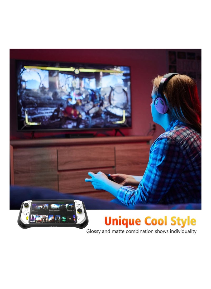 Silicone Cover Case Fit for Logitech G Cloud, Gaming Handheld and Screen Film Protector, Fit for Logitech G Cloud Gaming Accessories (Black)(Contains 1 Film)