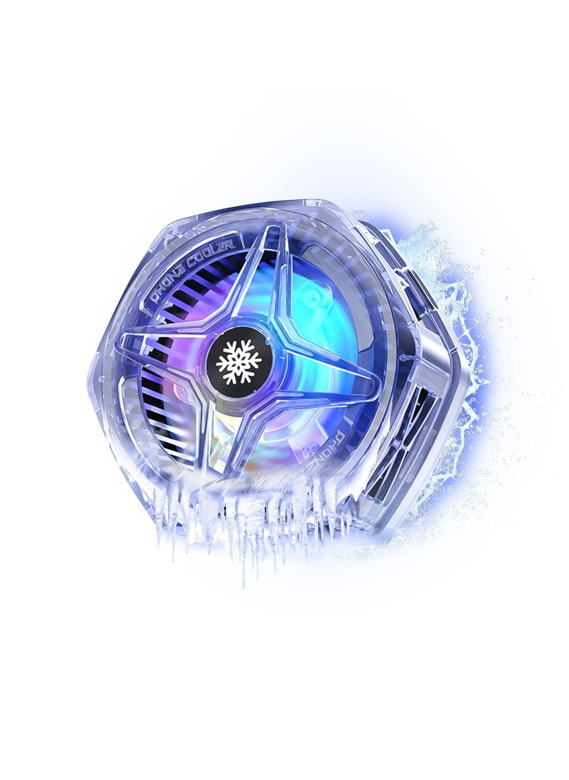 Magnetic Phone Cooler for Gaming Streaming, Radiator Semiconductor Cooling Ideal, Phone Cooling Fan with LED Display, Portable Lightweight Mobile Phone Cooling Fan, Phone Radiator