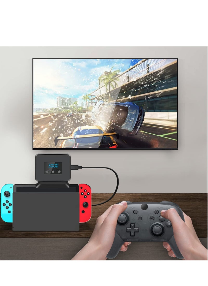 Switch Cooling Fan, Fan for Nintendo Switch, Dock Set Temperature Display Cooler NS Original Docking Station, Adjustable Speed, USB Powered, Integrated Cable