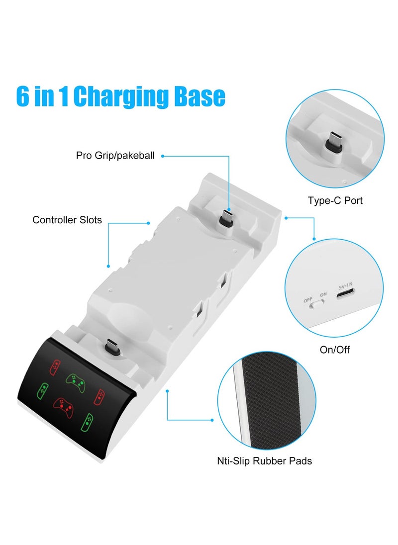 Switch Controller Charger for Nintendo Switch/Switch OLED Model, Switch Charging Dock with Upgraded 12 Game Storage for Nintendo Switch Joycon, Joy-Con Charger for Nintendo Switch OLED Model