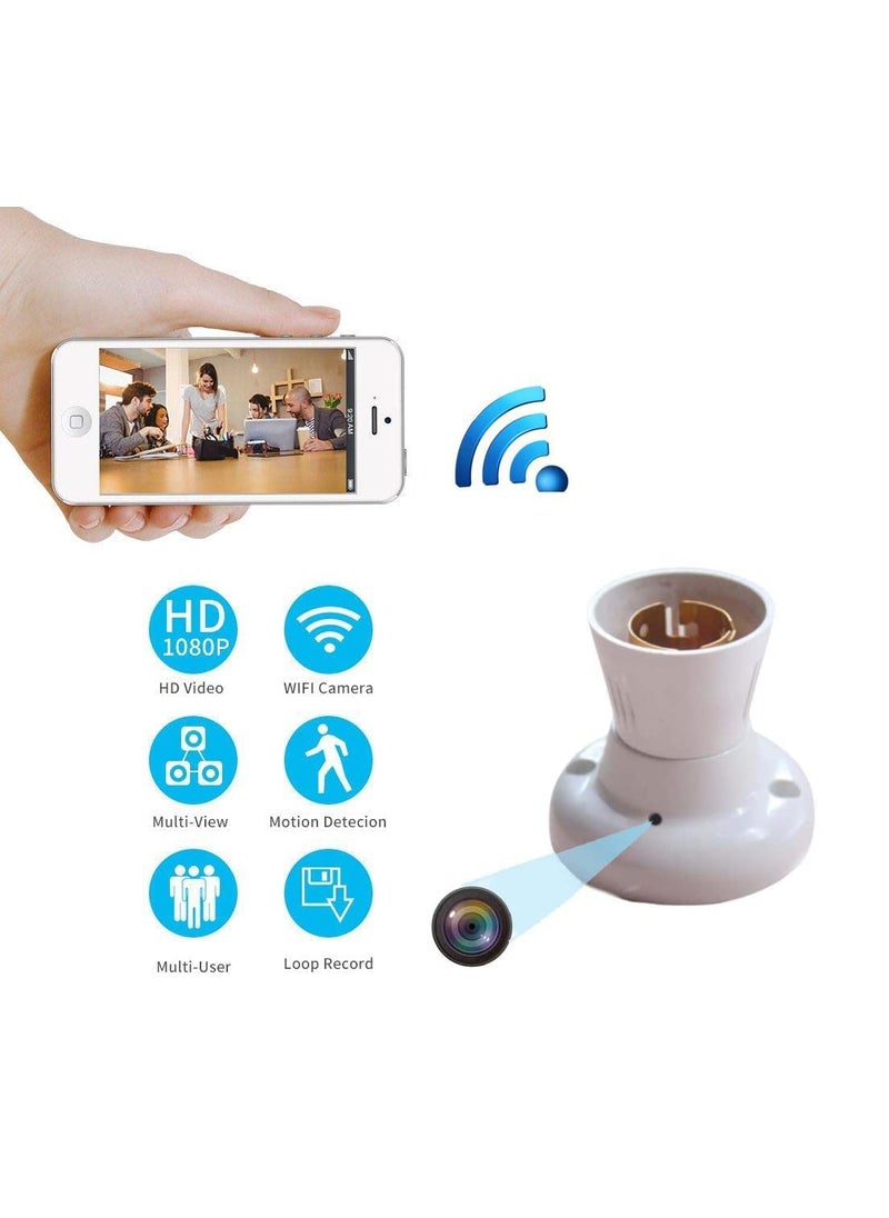 AZYLYN New Bulb Holder Camera WiFi Wireless Mini Security Camera Audio Video Recording