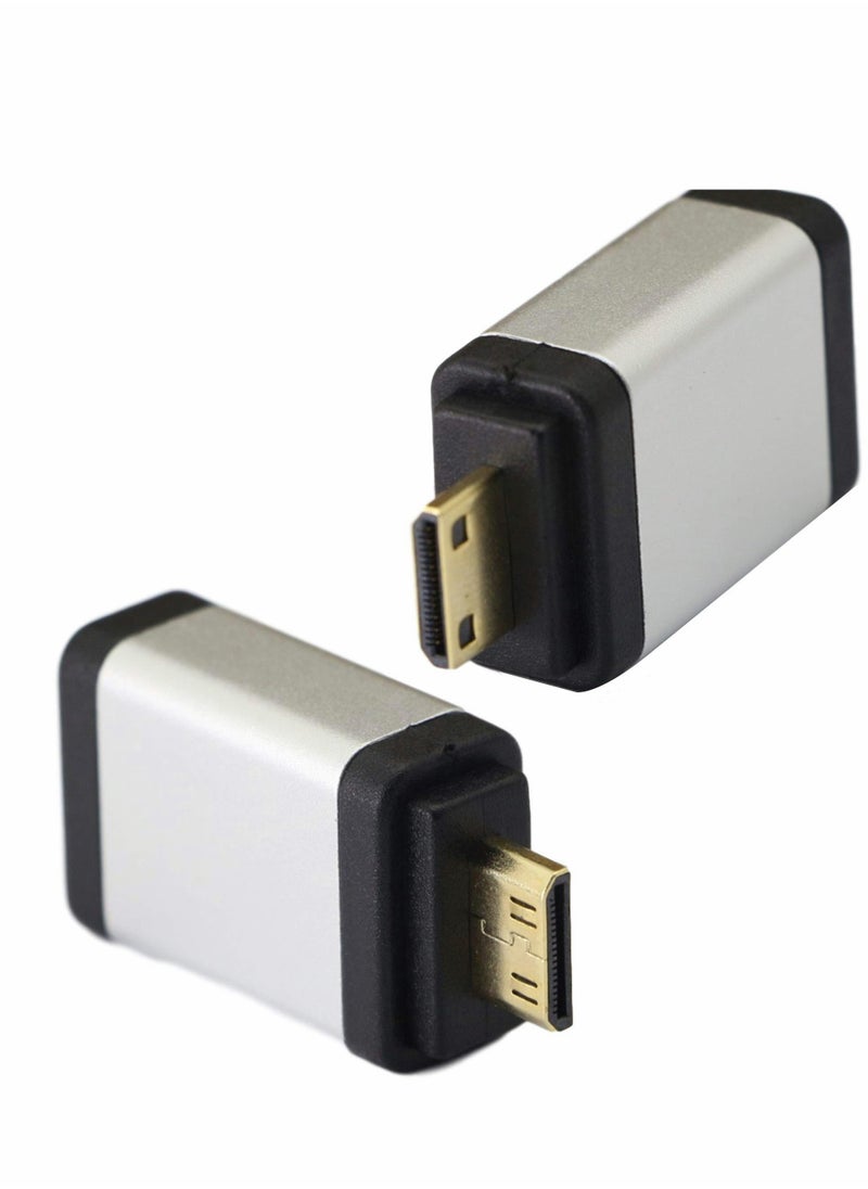 Mini HDMI to Adapter, Male Female 4kx2k Gold Plated Adapter for Raspberry Pi, Camera, Camcorder, DSLR, Tablet, Video Card (Silver, 2Pack)